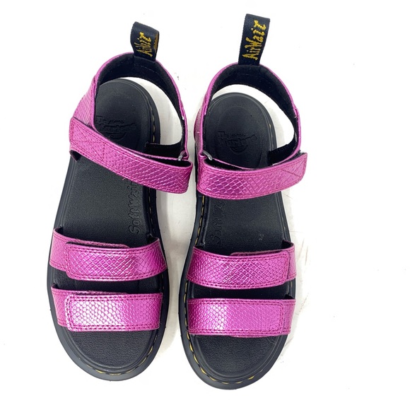 Dr Martens Pink Metallic Kids Klaire Y Sandals Exc Cond Kids Sz 5 Womens Sz 6 - Picture 8 of 9